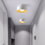 Drum flush mount ceiling light with wood grain interior additional product view 6