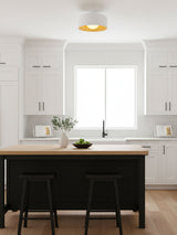 Drum flush mount ceiling light with wood grain interior further product image 10