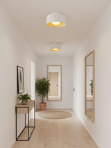 Drum flush mount ceiling light with wood grain interior supplementary product view 11
