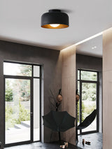 Drum flush mount ceiling light with wood grain interior supplementary product view 23
