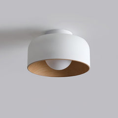 Drum flush mount ceiling light with wood grain interior supplementary product view 29