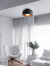 Drum flush mount ceiling light with wood grain interior supplementary product view 35