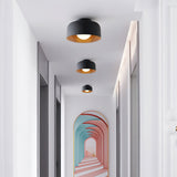 Drum flush mount ceiling light with wood grain interior additional product view 36