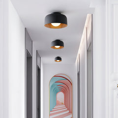Drum flush mount ceiling light with wood grain interior additional product view 36