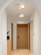 Drum flush mount ceiling light with wood grain interior additional product view 42