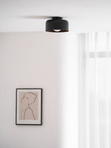 Drum flush mount ceiling light with wood grain interior supplementary product view 53
