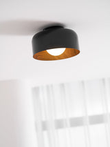 Drum flush mount ceiling light with wood grain interior further product image 58