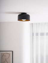 Drum flush mount ceiling light with wood grain interior additional product view 60