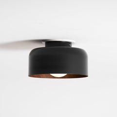 Drum flush mount ceiling light with wood grain interior additional product view 66