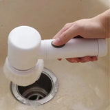 Electric Rechargeable Cleaning Brush Wireless Pot Scrubber White - Hurbane Home
