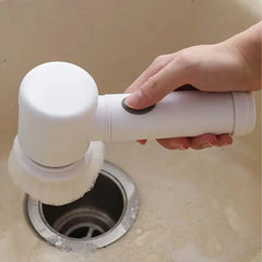 Electric Rechargeable Cleaning Brush Wireless Pot Scrubber White - Hurbane Home