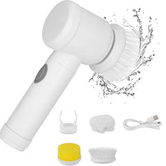 Electric Rechargeable Cleaning Brush Wireless Pot Scrubber White - Hurbane Home