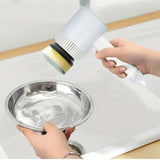 Electric Rotary Scrubber USB Rechargeable Cleaning Brush White - Hurbane Home