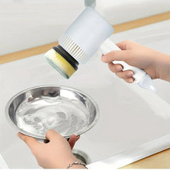 Electric Rotary Scrubber USB Rechargeable Cleaning Brush White - Hurbane Home