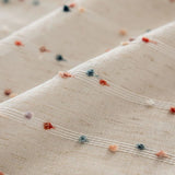 Embroidered Lace Sheer Curtains – Boho Pom Tassel Window Drapes Decorative Panels - Hurbane Home