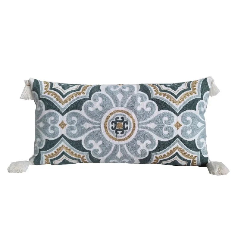 Embroidered Pillow Cover - Boho Chic Design for Stylish Home Décor - Boho Pillow Cover - Hurbane Home