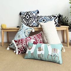 Embroidered Pillow Cover - Boho Chic Design for Stylish Home Décor - Boho Pillow Cover - Hurbane Home