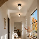 Engraved glass globe flush mount ceiling light colour option view 3