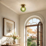Engraved glass globe flush mount ceiling light further product image 4