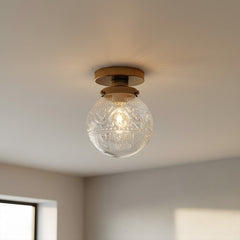Engraved glass globe flush mount ceiling light additional product view 12