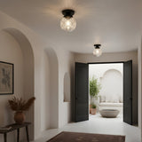Engraved glass globe flush mount ceiling light further product image 16