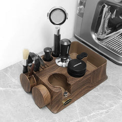 Espresso Tamping Station with Knock Box and Portafilter Holder for Coffee Bar - Hurbane Home