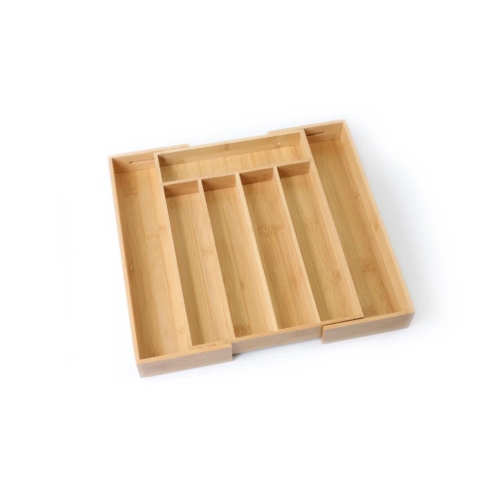 Expandable Bamboo Cutlery Drawer Organizer - Optimal Kitchen Storage Solution - Kitchen Drawer Organizer - Hurbane Home
