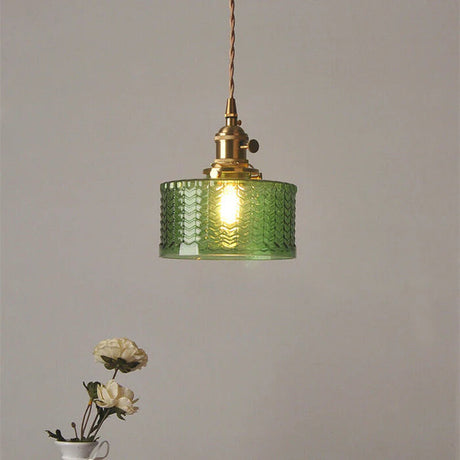 Lampsmodern-UK Vintage Cylinder Glass Pendant Light Adjustable 59 in Drop