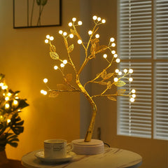 Fairy light tree lamp with bendable copper branches main view