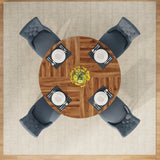 Farmhouse Dining Table – Tribesigns 47in Round Rustic Table for Four - Hurbane Home
