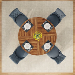 Farmhouse Dining Table – Tribesigns 47in Round Rustic Table for Four - Hurbane Home
