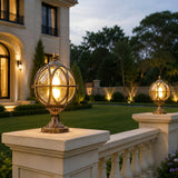 Caged globe outdoor post light detail view 11 showing finish and construction
