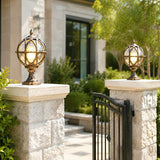 Caged globe outdoor post light detail view 9 showing finish and construction