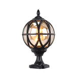 Caged globe outdoor post light detail view 25 showing finish and construction