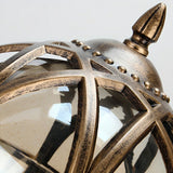 Caged globe outdoor post light detail view 20 showing finish and construction