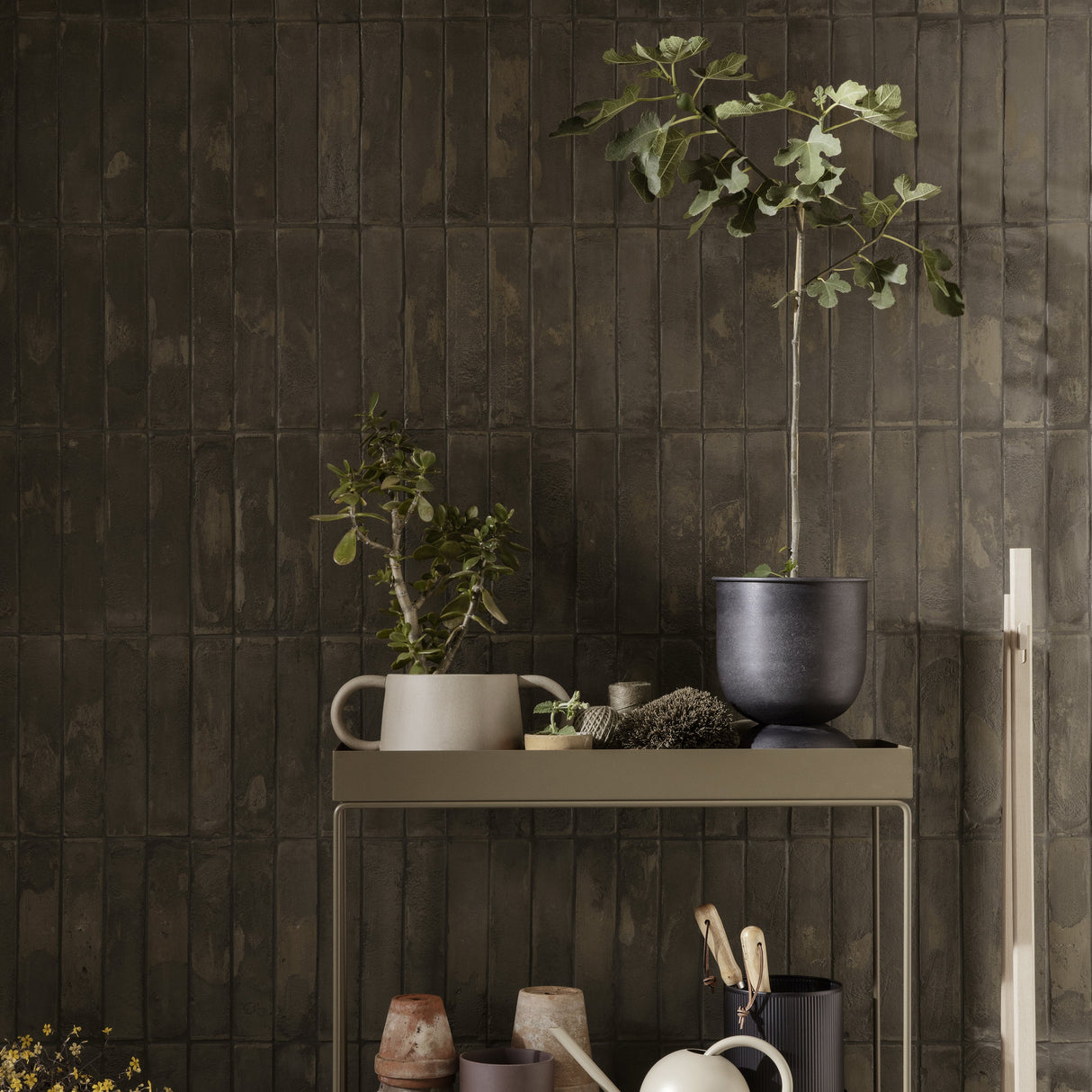 Ferm Living Hourglass Metal Planter Double-Sided Outdoor Indoor Stand