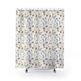 Floral Shower Curtain - Vintage Pink Flower Design for Elegant Bathroom Decor - fabric shower curtain - Hurbane Home