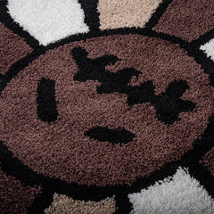 Flower Tufted Rug – Smiling Round Soft Anti - Slip Washable Mat - Hurbane Home