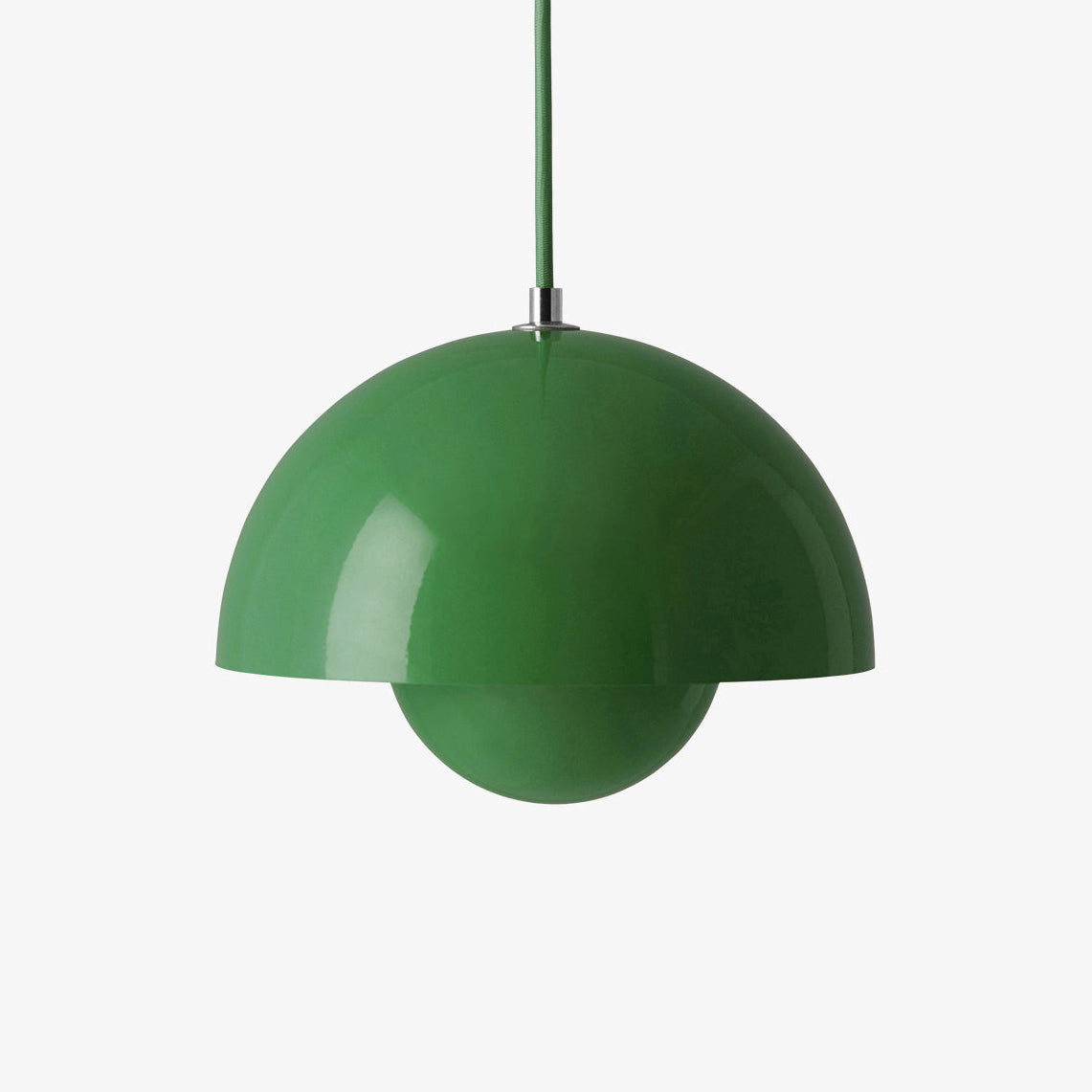 Flowerpot lamp pendant with double dome metal shade
