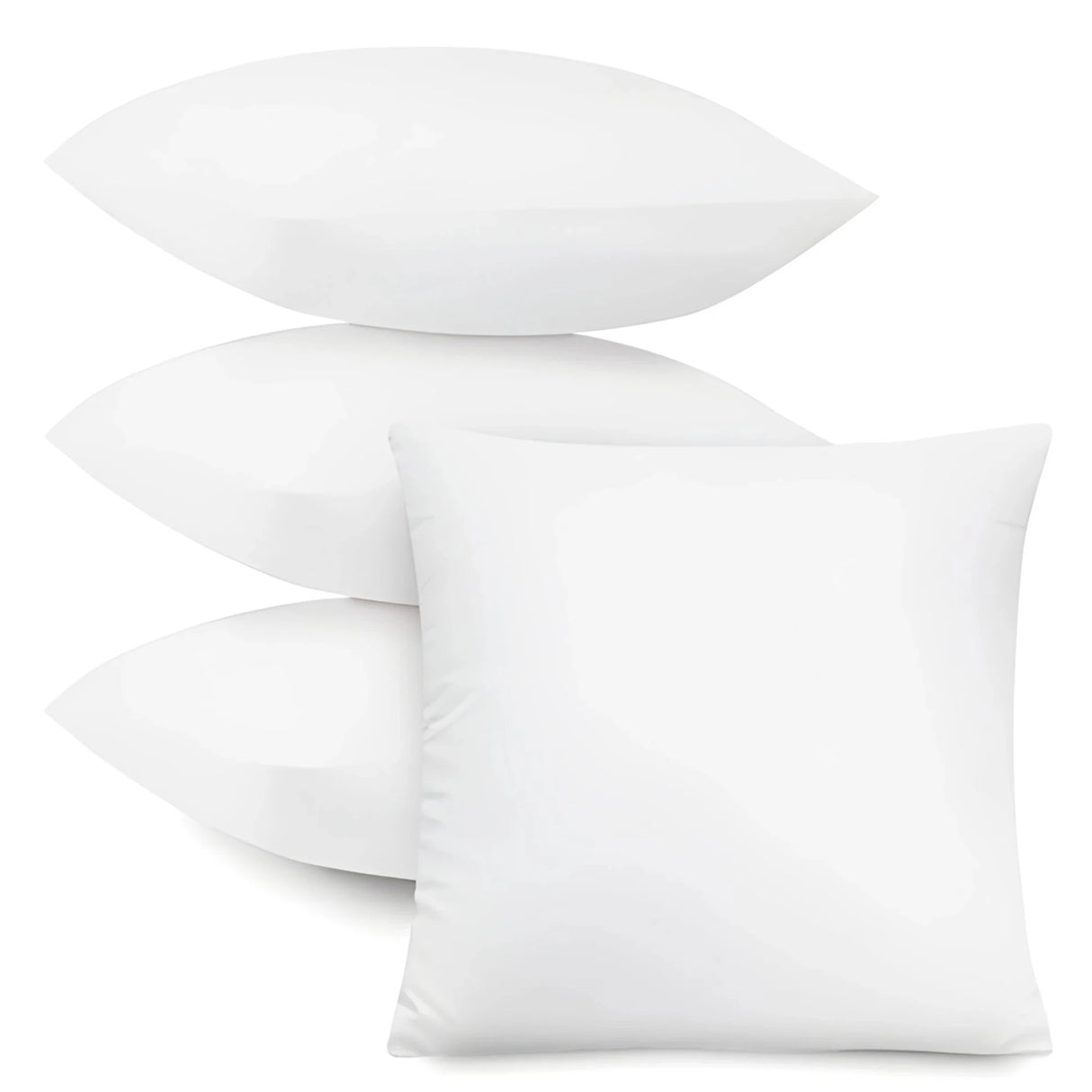 Fluffy Pillow Insert - White Polyester Throw Pillow Set of 4 - throw pillow inserts - Hurbane Home