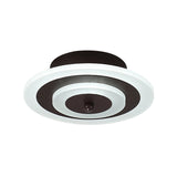 Underside of the round ceiling light showing the coffee center disc
