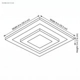 Dimension drawing of the ceiling light, width 8 in and height 3 in