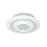 All white round ceiling light photographed on a white background