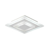 All white square ceiling light photographed on a white background