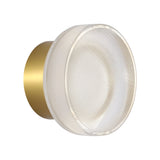 Gold ribbed acrylic wall light photographed alone on a white ground
