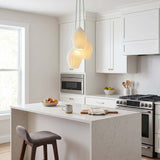 Ribbed white ceramic hanging pendant with an E26 bulb base, view 6