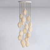 Ribbed white ceramic hanging pendant with an E26 bulb base, view 24