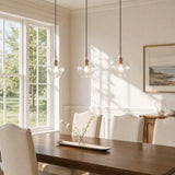 Fluted glass brass pendant light close detail view 2