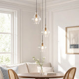 Fluted glass brass pendant light additional product view 6