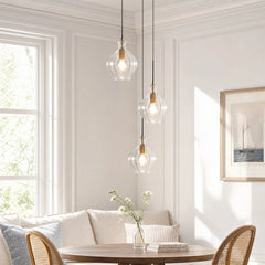 Fluted glass brass pendant light additional product view 6